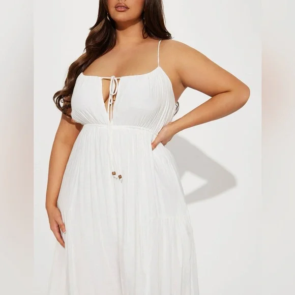 Vacation Ready Gauze Jumpsuit - White - Picture 2 of 3